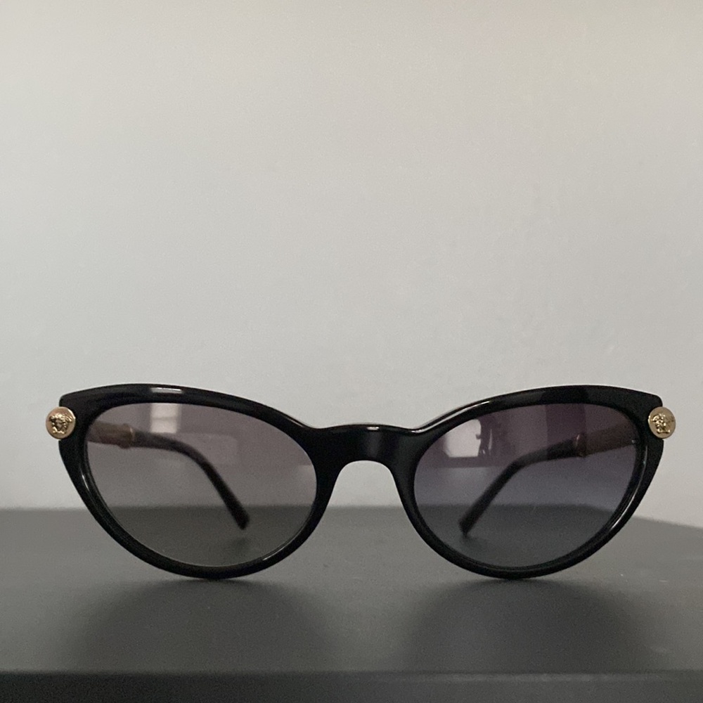 Versace Black Sunglasses with Gold Accents